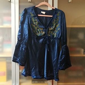 Sundance Peacock Bell Sleeve Top